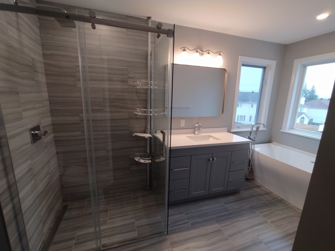 Custom curb-less shower in Stittsville