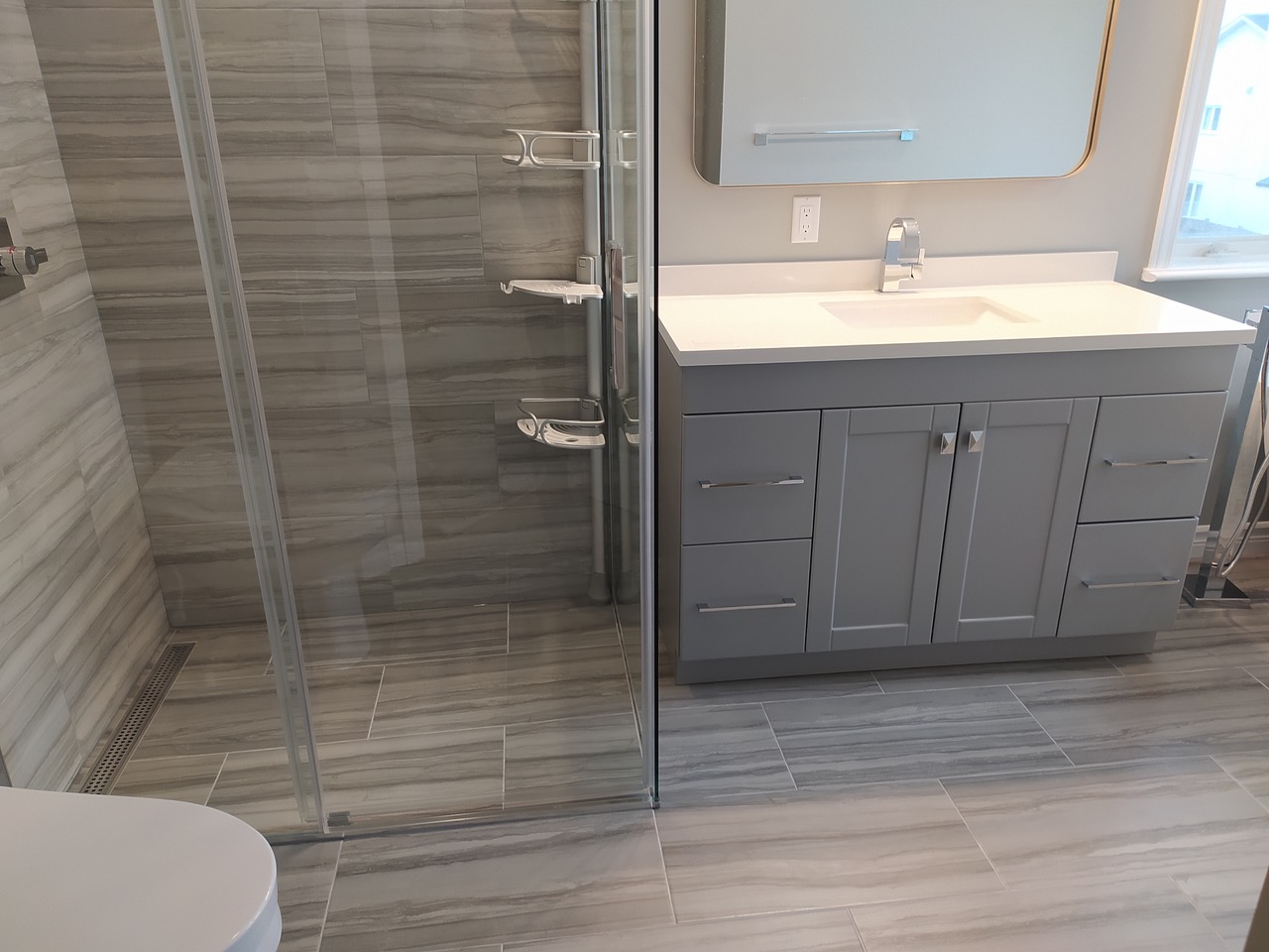 Custom curb-less shower in Stittsville